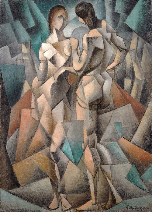 Jean Metzinger, 1910–11, Deux Nus (Two Nudes, Two Women), oil on canvas, 92 x 66 cm, Gothenburg Museum of Art, Sweden. Exhibited at the first Cubist manifestation, Room 41 of the 1911 Salon des Indépendants, Paris