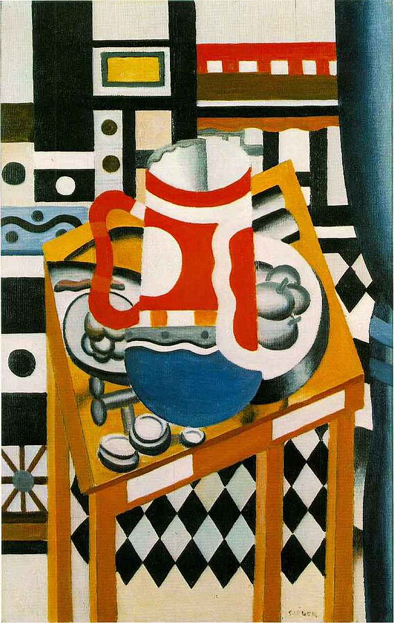 Fernand Léger, Still Life with a Beer Mug, 1921, oil on canvas. oil on canvas. 36" x 23.5" (92.1 x 60 cm.). Photo: Public Domain in the U.S.