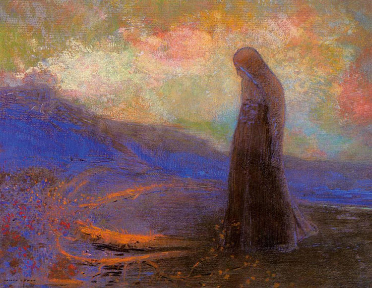 Odillon Redon, Reflection, pastel on paper