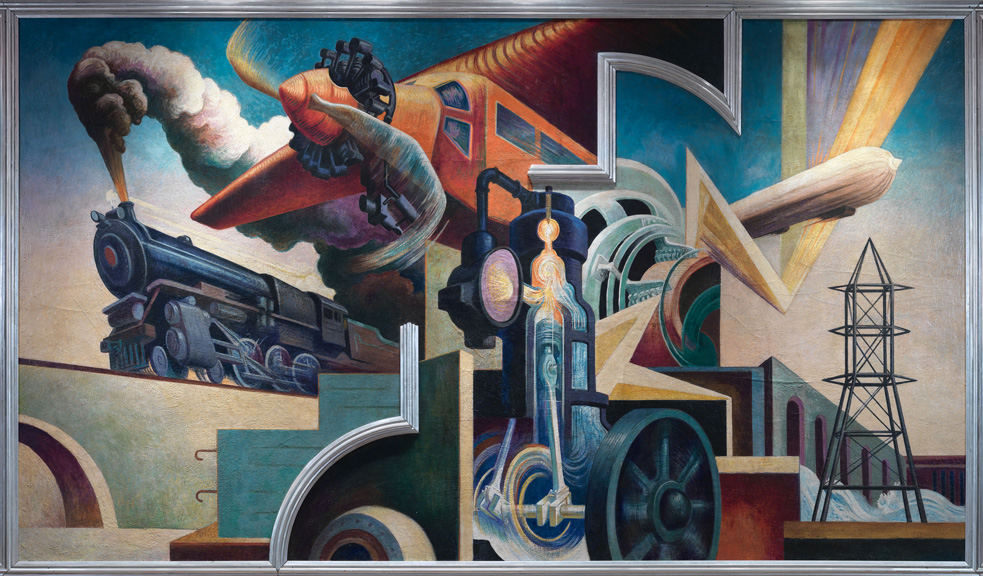 Thomas Hart Benton, Instruments of Power, one of the ten panels in the American Today mural.