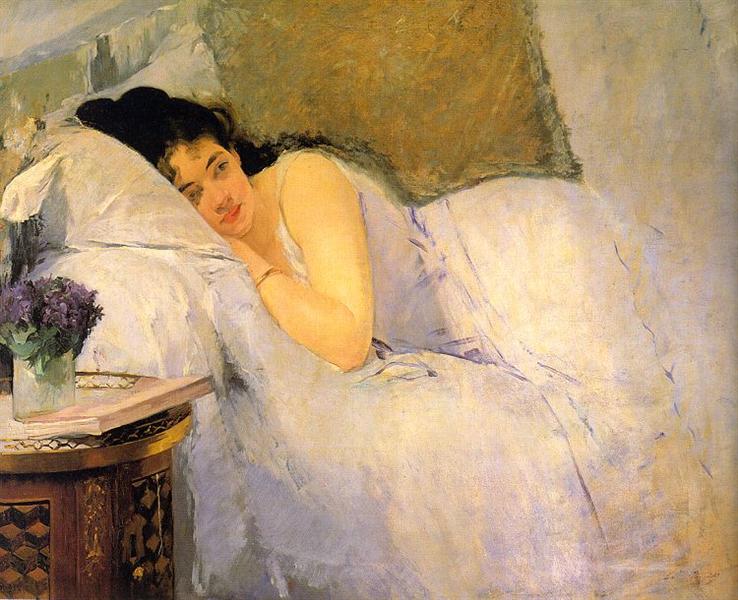 Woman Awakening by Eva Gonzales, 1876, oil on canvas, 101.5 x 82.5 cm. Photo: Public Domain.