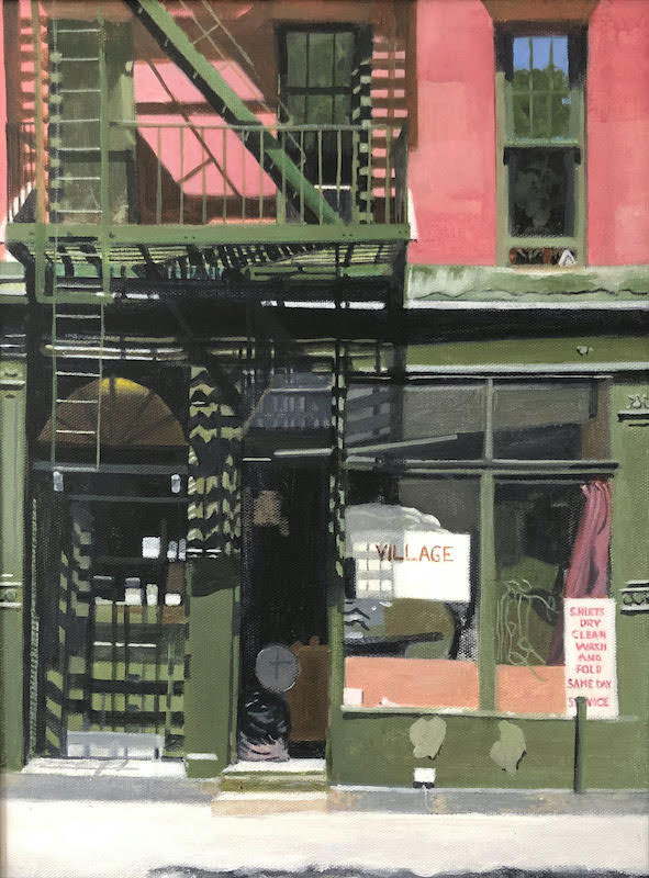 Village Laundry, acrylic, 16" x 12"