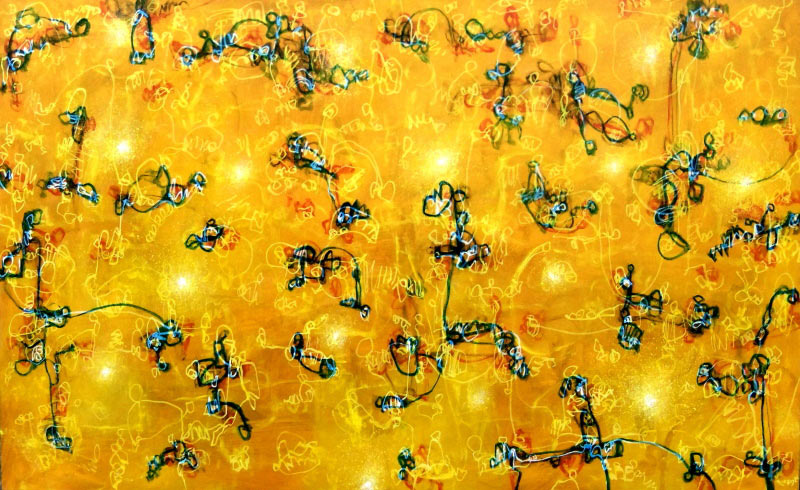 El Dorado, Mixed media on canvas, 36" x 62" by Keith Morant