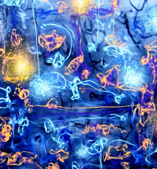 Neural Dance, Mixed media on canvas, 36 x 62 inches by Keith Morant