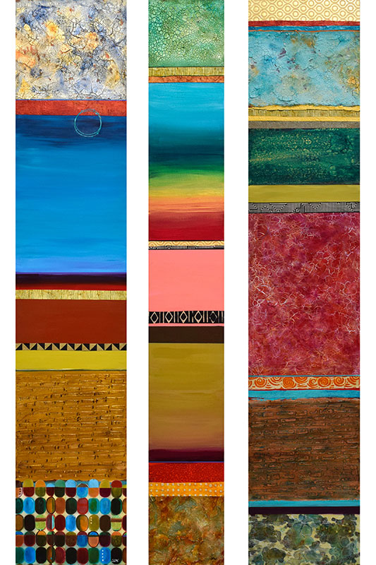 Hope, Joy, and Wisdom, Mixed Media, 60" x 36"