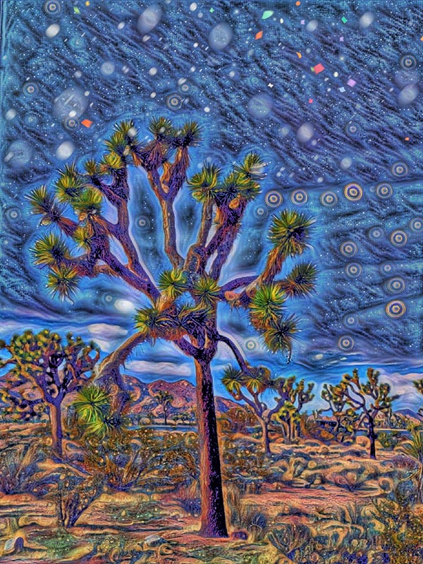 Joshua Tree, mixed media, 20" x 16"