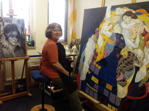 Yvonne Welman in her art studio