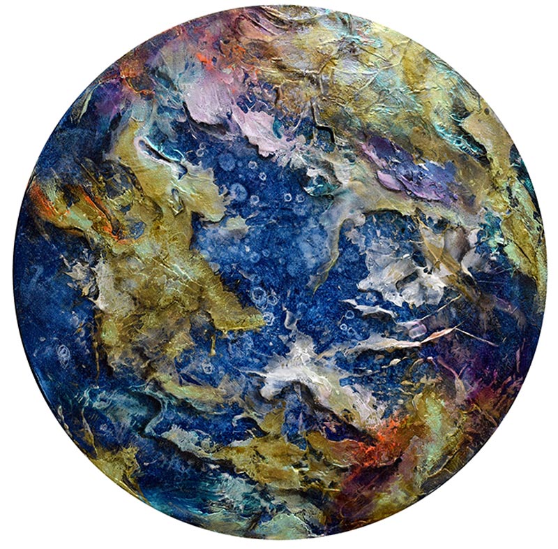 Gaia, Mixed Media 16 inch diameter