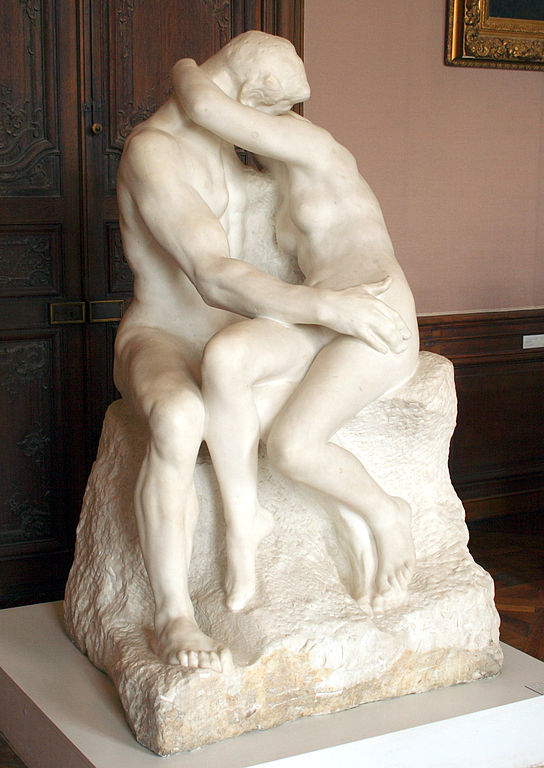 The Kiss, marble, 44.3″ × 46″ x 70″. Musée Rodin, Paris. Photo: Public domain.