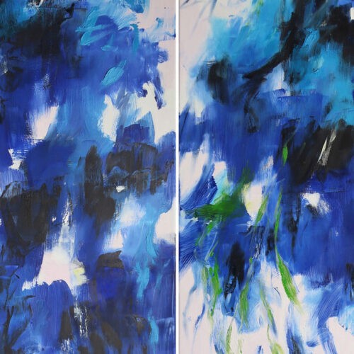 The garden of illusions, diptych oil on canvas, 63x39,37'