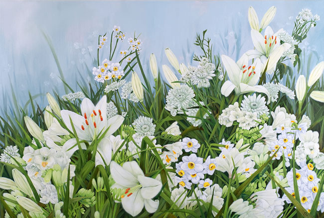Secret Garden, oil on canvas, 36″ x 24″. This painting was selected for “The Healing Power of Elements” 2023 exhibition.
