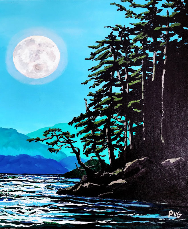 Moonlight Inspiration, acrylic, 20" x 16