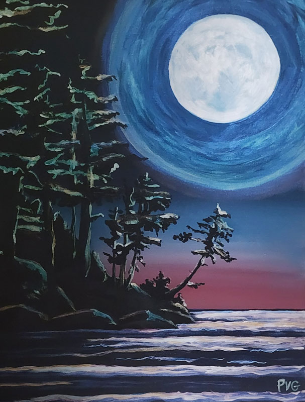Moonlight Love, acrylic on canvas, 20" x 16"
