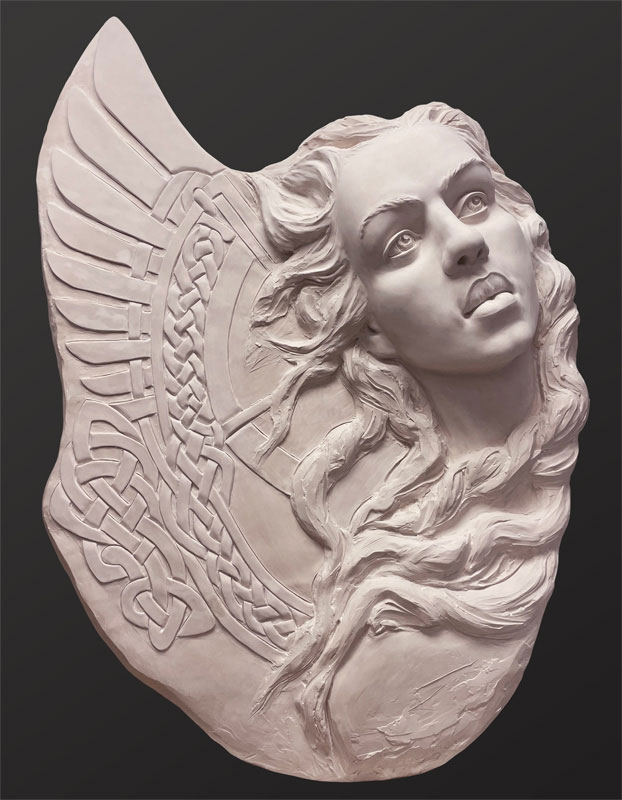 Divine Play - Angel, 54"x40"x10", Aqua-resin