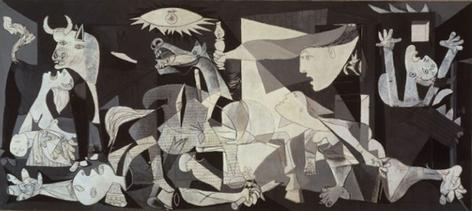 Guernica by Pablo Picasso, oil on canvas, 137.4" × 305.5"