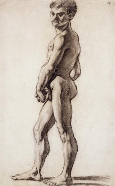 male nude drawing by Paul Cezanne