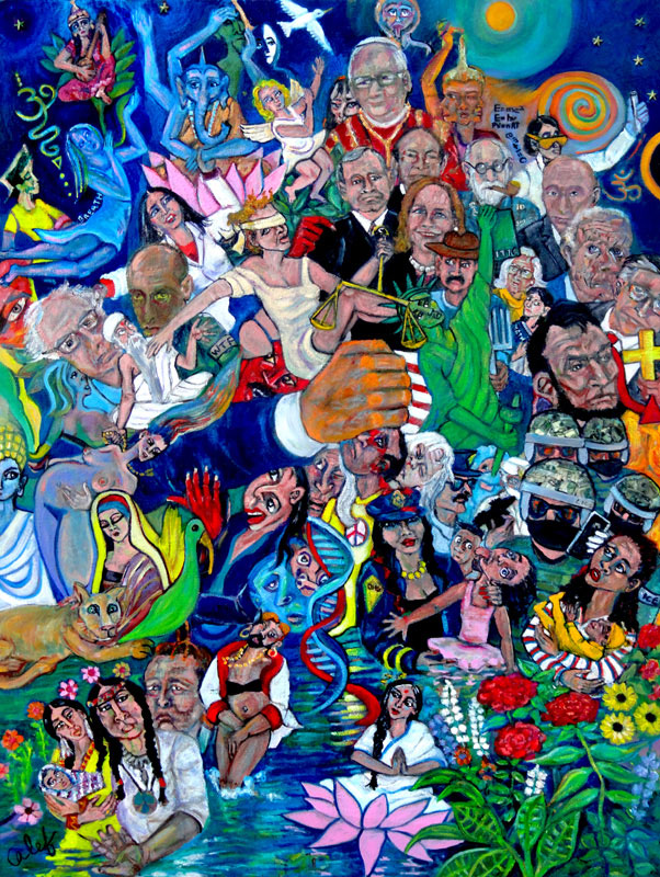 Y R U Killing Us, oil on canvas, 40" x 30"
