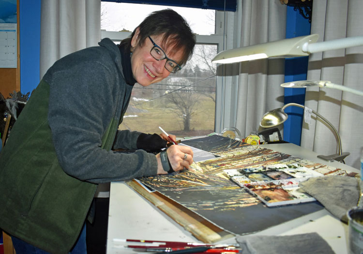 Valerie Patterson in her art studio