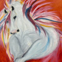 Mystical Horse, oil, by Mary Manning