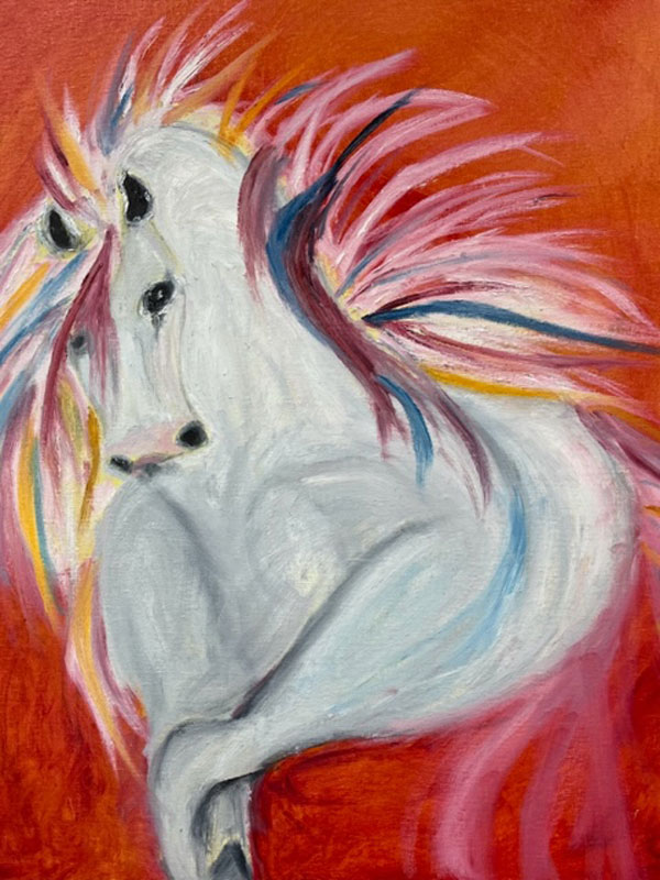 Mystical Horse, oil, by Mary Manning