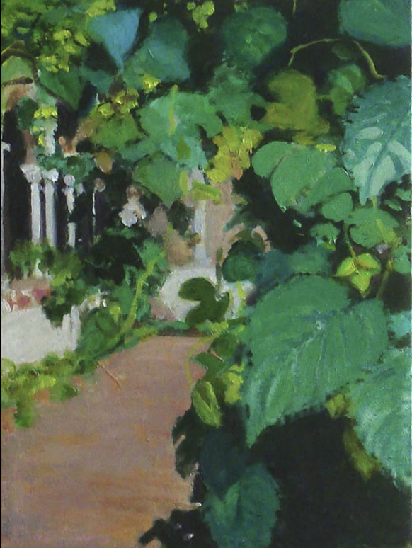 Hop Vine Bonnefont Cloister painting by Annie Shaver Crandell
