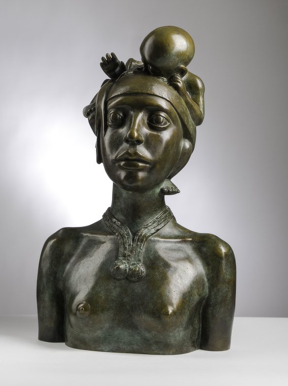 On Her Mind, from “Woman Warrior Series”, bronze, 24.5″ x 15″ x 10″