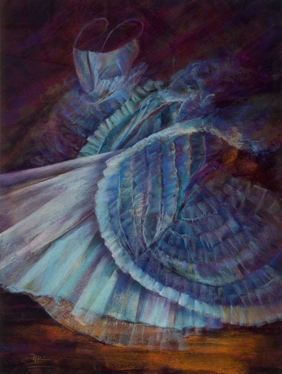 Nancy Pane Fortwengler Flamenco, soft pastel, 22" x 28"
