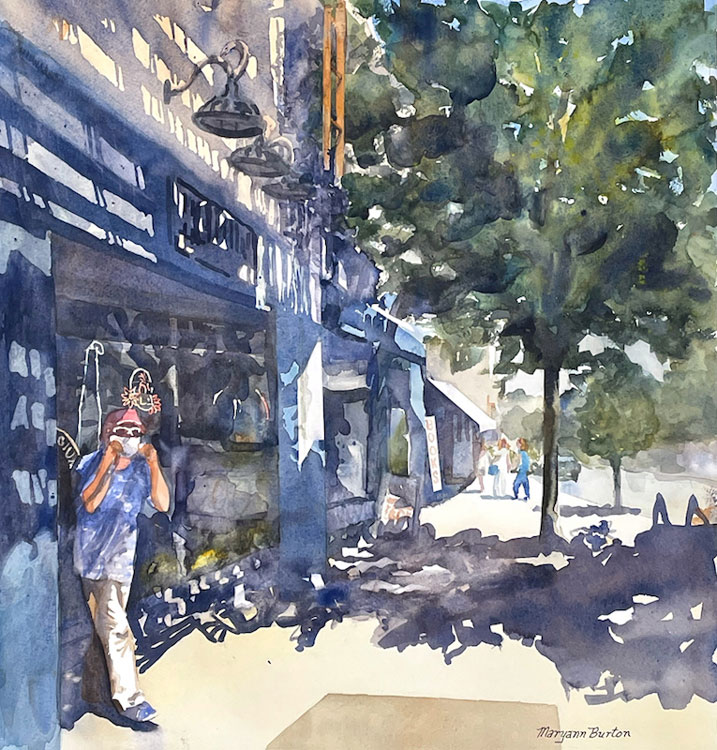 watercolor by Maryann Burton street scene