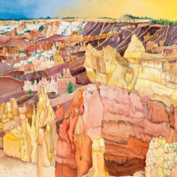 Light As A Garment: Thy Sendest Forth Thy Spirit (Bryce Canyon National Park), watercolor, 13-5/8″ x 15-3/8″