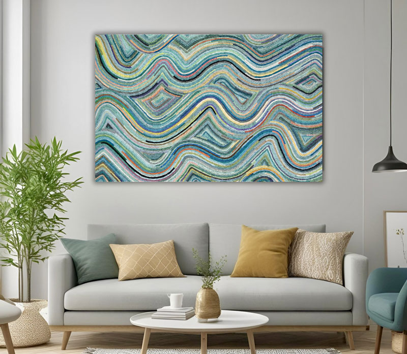 Geo Love Beam, oil on linen, 38″ x 43″