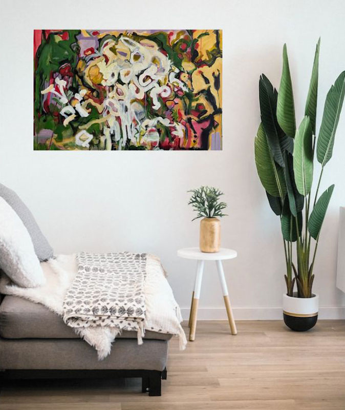 White Tree, acrylic on canvas, 24” x 36” by Sheila Grabarsky,