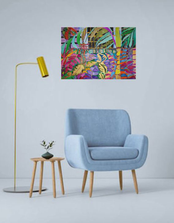 Art by Gail Bach. Photo of room with chair by Vivender Singh from Unsplash.