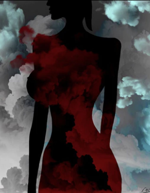 Naked Visions in Dreamscapes, digital art by Corina Ioana