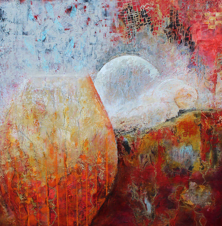 "Two Moons and a Vessel" by Sharon Grimes 40x40