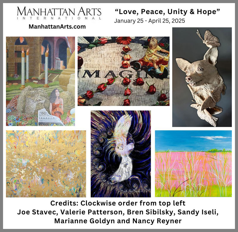 Love, Peace, Unity & Hope exhibition presented by Manhattan Arts International