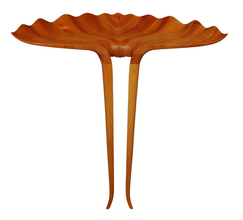 Paganini Flower Blossom Shelf, Alder wood with Danish oil finish, approximate dimensions, 40" x 50" x 23"