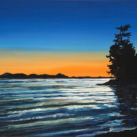 Sunset Blissful Peace, acrylic on canvas, 24″ x 30″