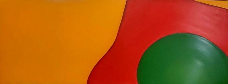 Spatial Dialogue II, oil on canvas, 70” x 26” 