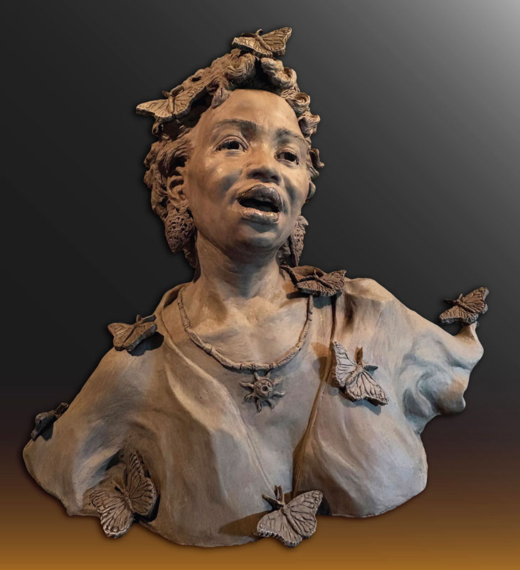 Tunesmith Vocalist, Clay For Bronze, 31" x 23" x 12" by Bren Sibilsky