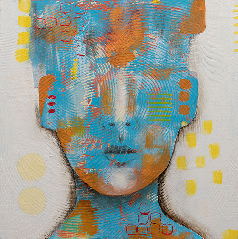 Concept, Acrylic on wood panel, 12" x 12"