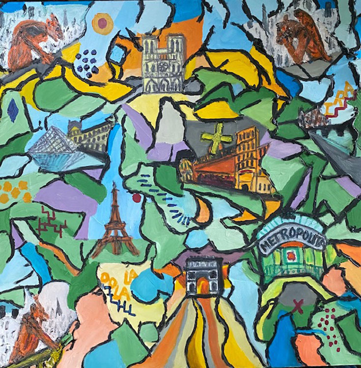 Paris, oil on canvas, 36" x 36"