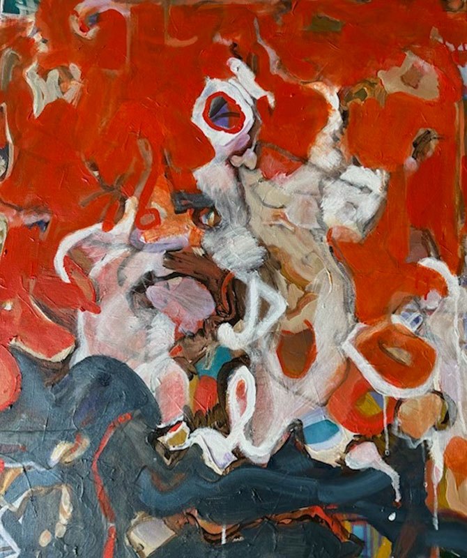 BANG A GONG, acrylics on canvas 30” x 24