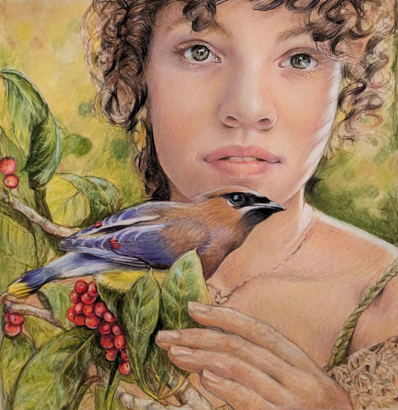 lis Zadravec, If I Had Wings, pencil drawing