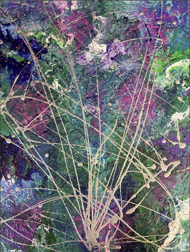 Ascension, mixed media, 24" x 18" x 1.5"