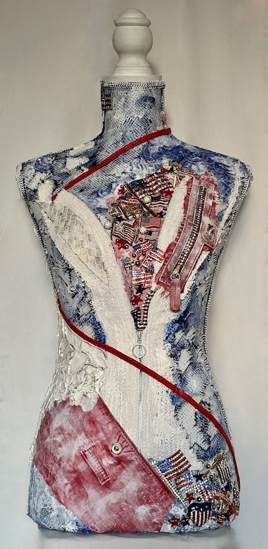 Lady Liberty, mixed media sculpture by Natalie Oliphant